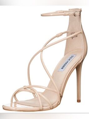 Steve Madden nude Patent Strappy Stiletto Sandals